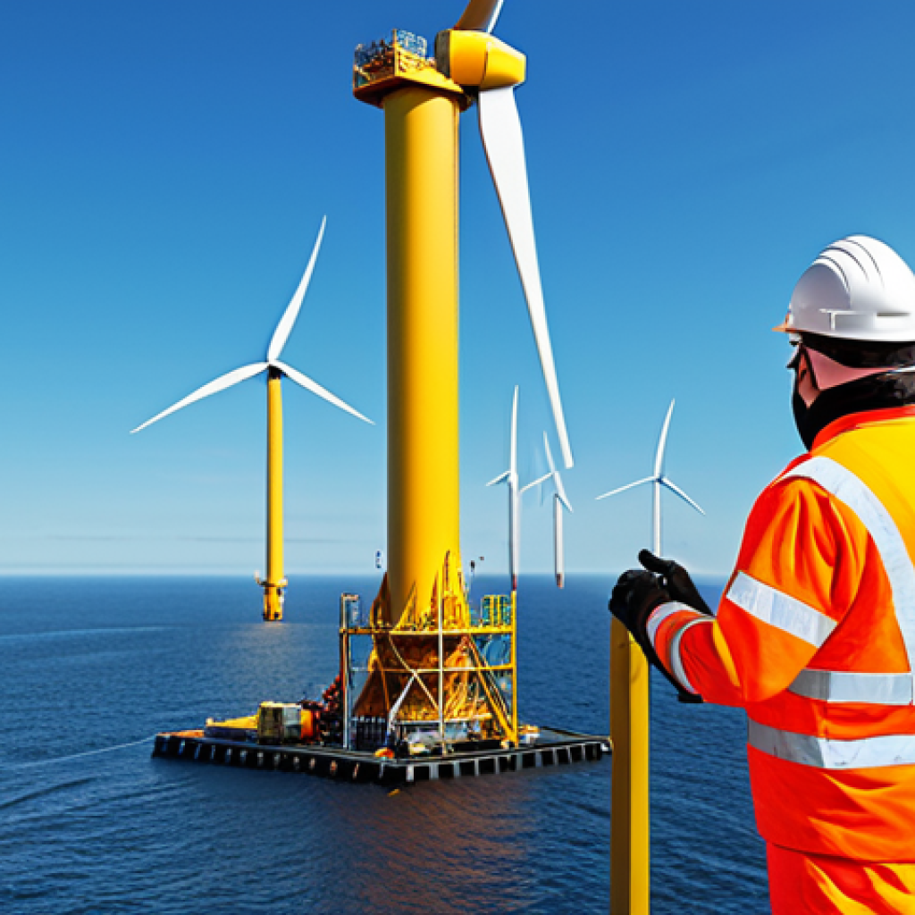 해양공학 해양역학 - Offshore Wind Farm Construction**

"A team of engineers overseeing the construction of a modern offs...