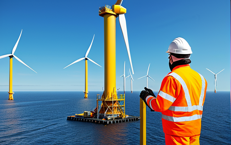 해양공학 해양역학 - Offshore Wind Farm Construction**

"A team of engineers overseeing the construction of a modern offs...