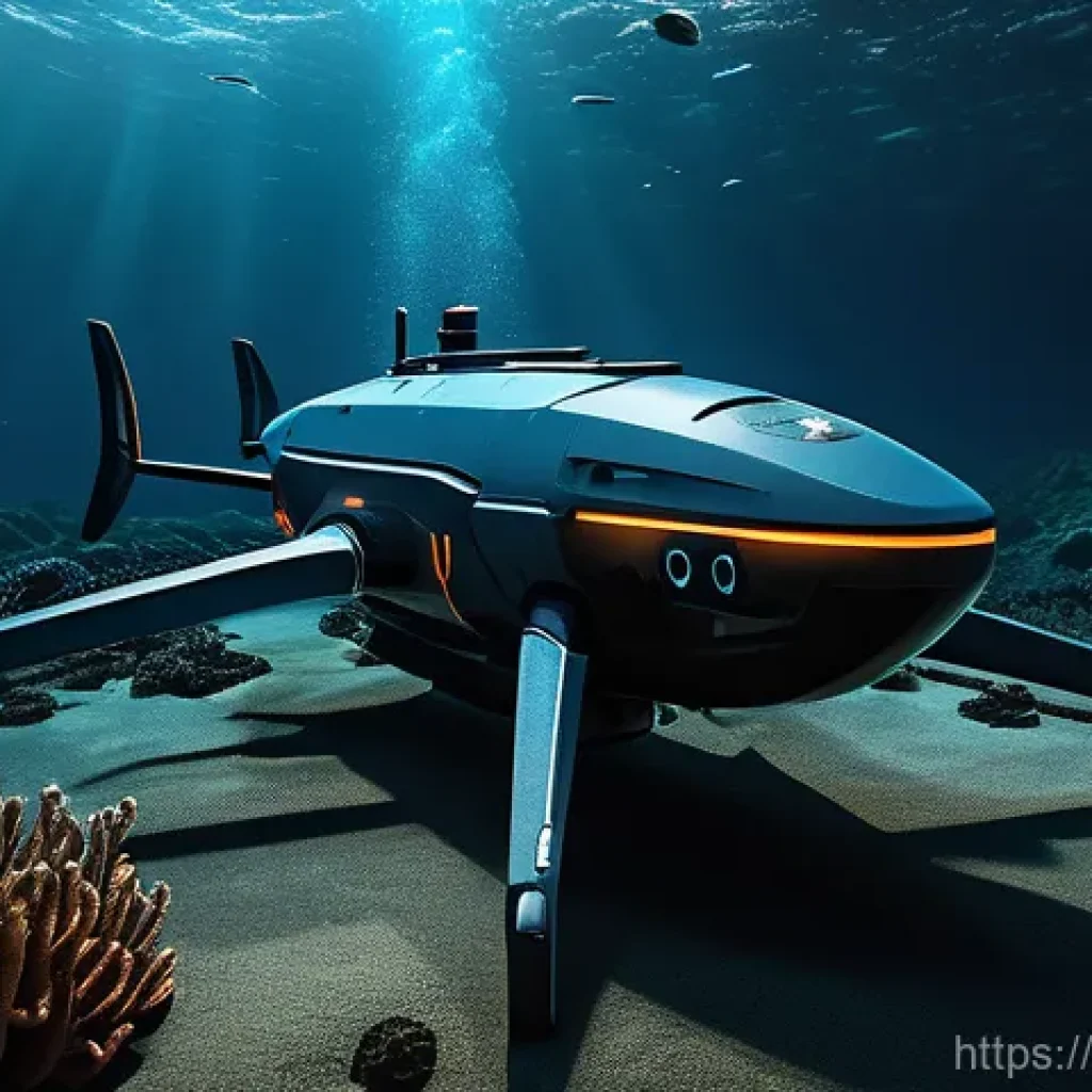 해양공학 수중 드론 - **Image Prompt 1: Deep-Sea AI Explorer**
"An advanced Autonomous Underwater Vehicle (AUV), with ...