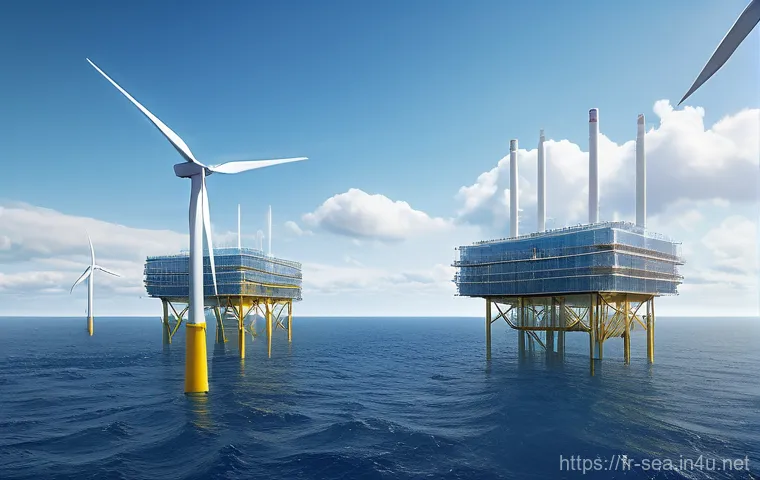 해양공학 해양 탄소 포집 기술 - **Lush Underwater Forests: Macroalgae Gardens for Carbon Capture**
    "An awe-inspiring underwater ...