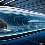 해양공학 해양 응용 수학 - A highly detailed digital illustration of a modern ship hull undergoing hydrodynamic simulation in a...